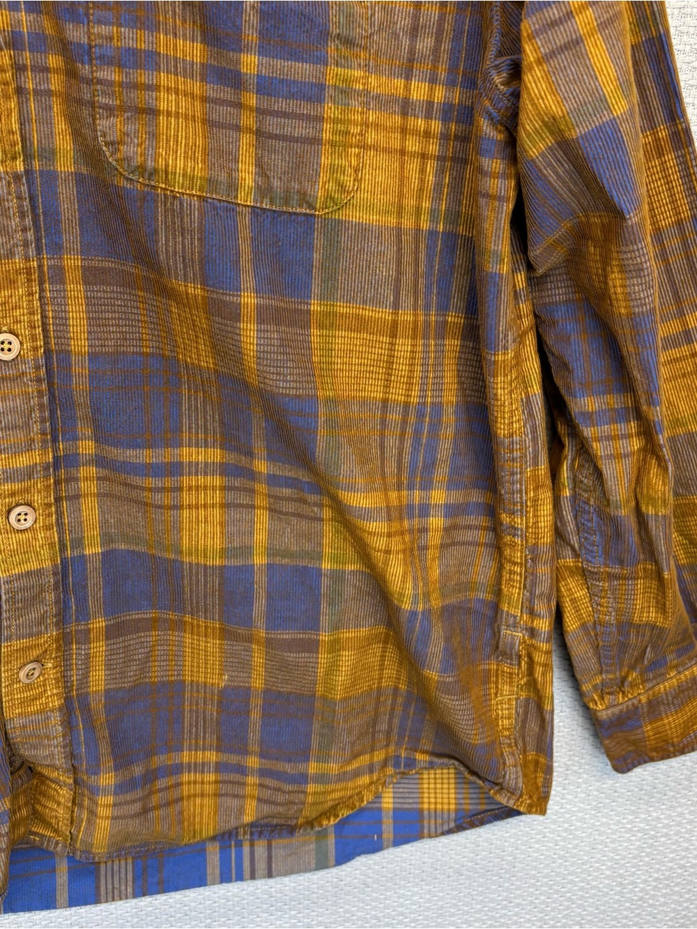 The Territory Ahead Corduroy Shirt Mens L Multi Plaid Button Down Cabin Boho Vtg - Picture 4 of 7